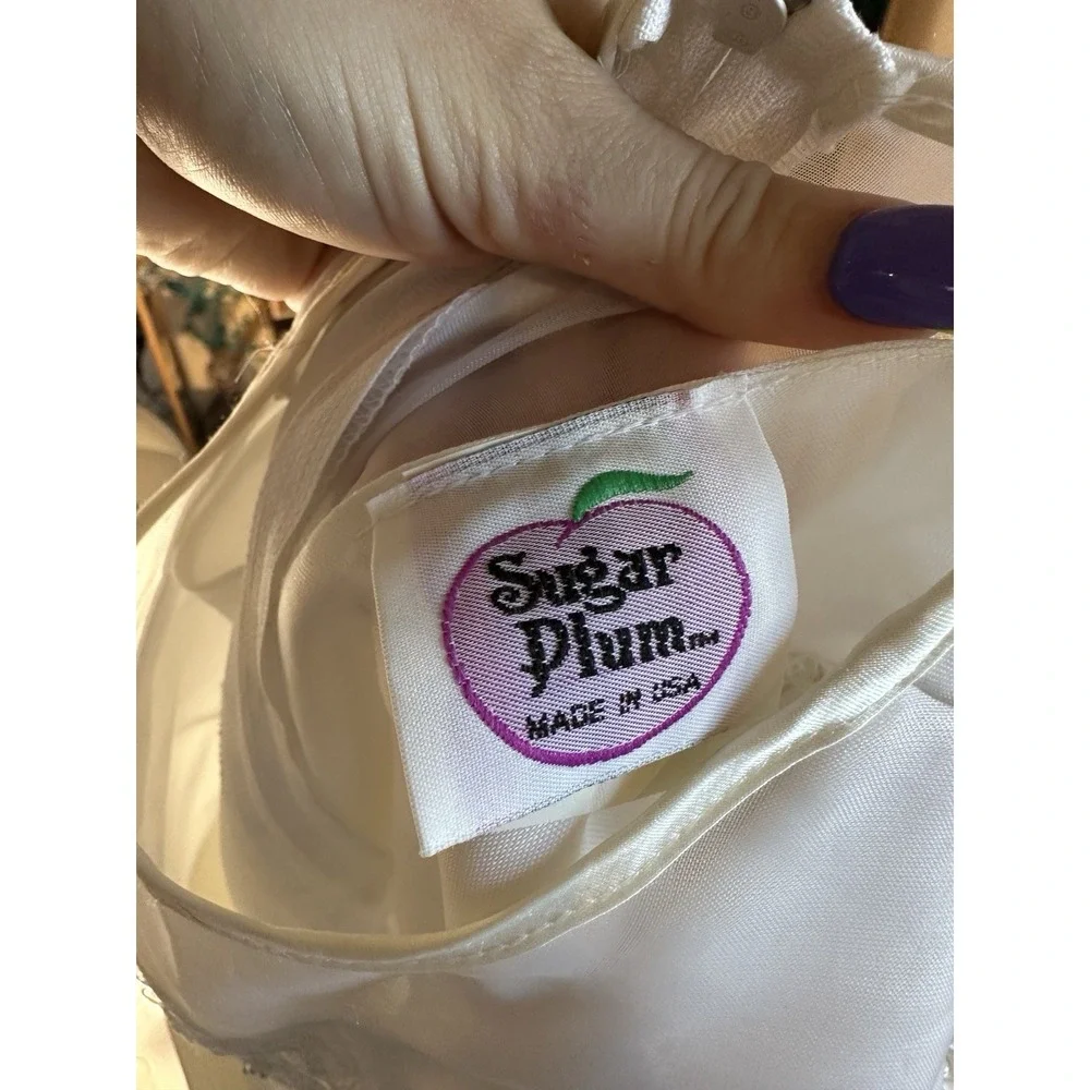 Vintage‎ White Flounce Poof Kids Dress - Size 8 - By Sugar Plum
